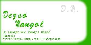 dezso mangol business card
